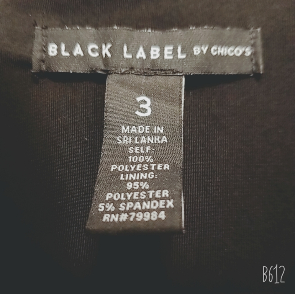 Black label by chicos size 3